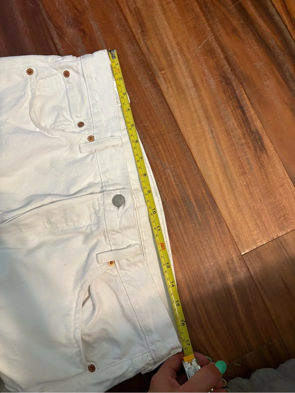 Levi’s 501 White Straight Leg Jeans Men’s 36x35 Button Fly Denim‎ Pants (1099)